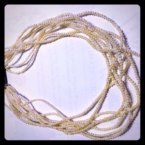 Vintage mult-strand Pearl necklace - silver clasp